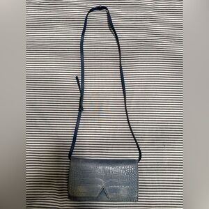 Vince Blue Crocodile Pattern Crossbody Bag